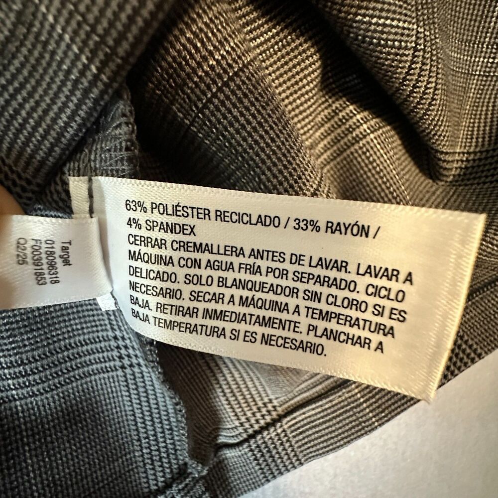 Women's‎ Tailored Mini Dress Large A New Day Gray Plaid New - Picture 12 of 12